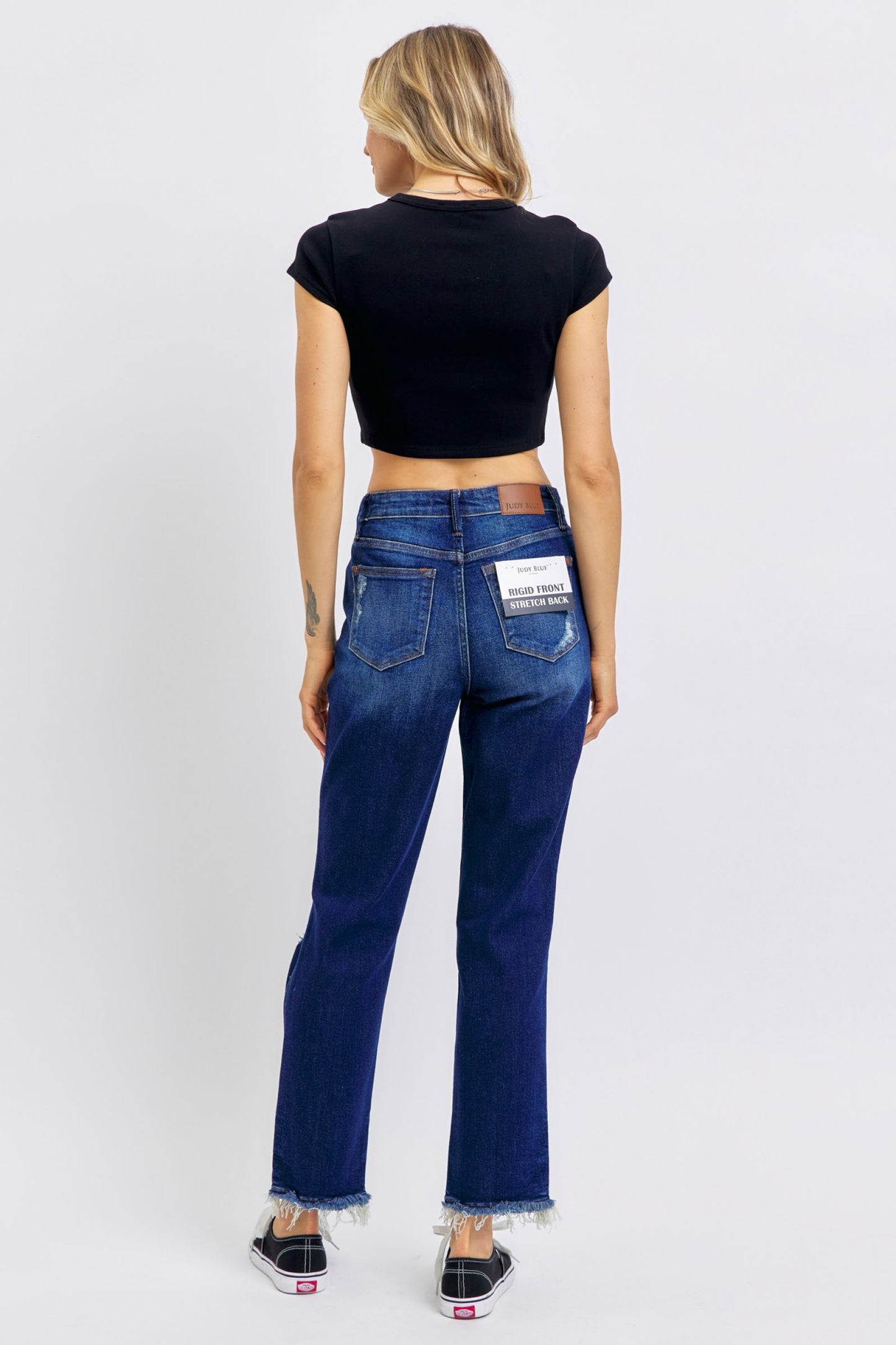 Judy Blue Full Size High Waist Rigid Magic Heavy Destroy Straight Jeans