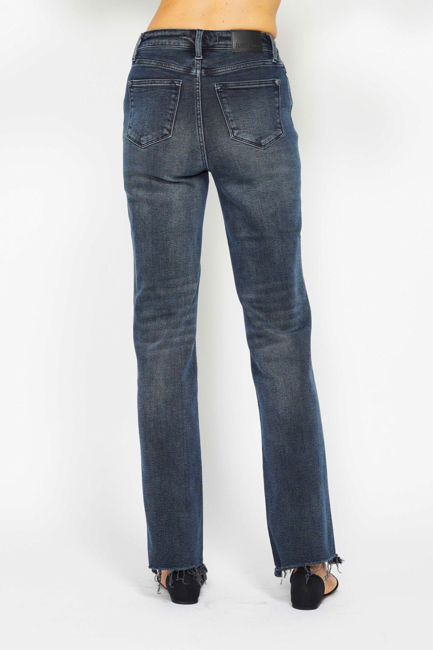Judy Blue Full Size Button Fly Hem Destroy Straight Leg Jeans