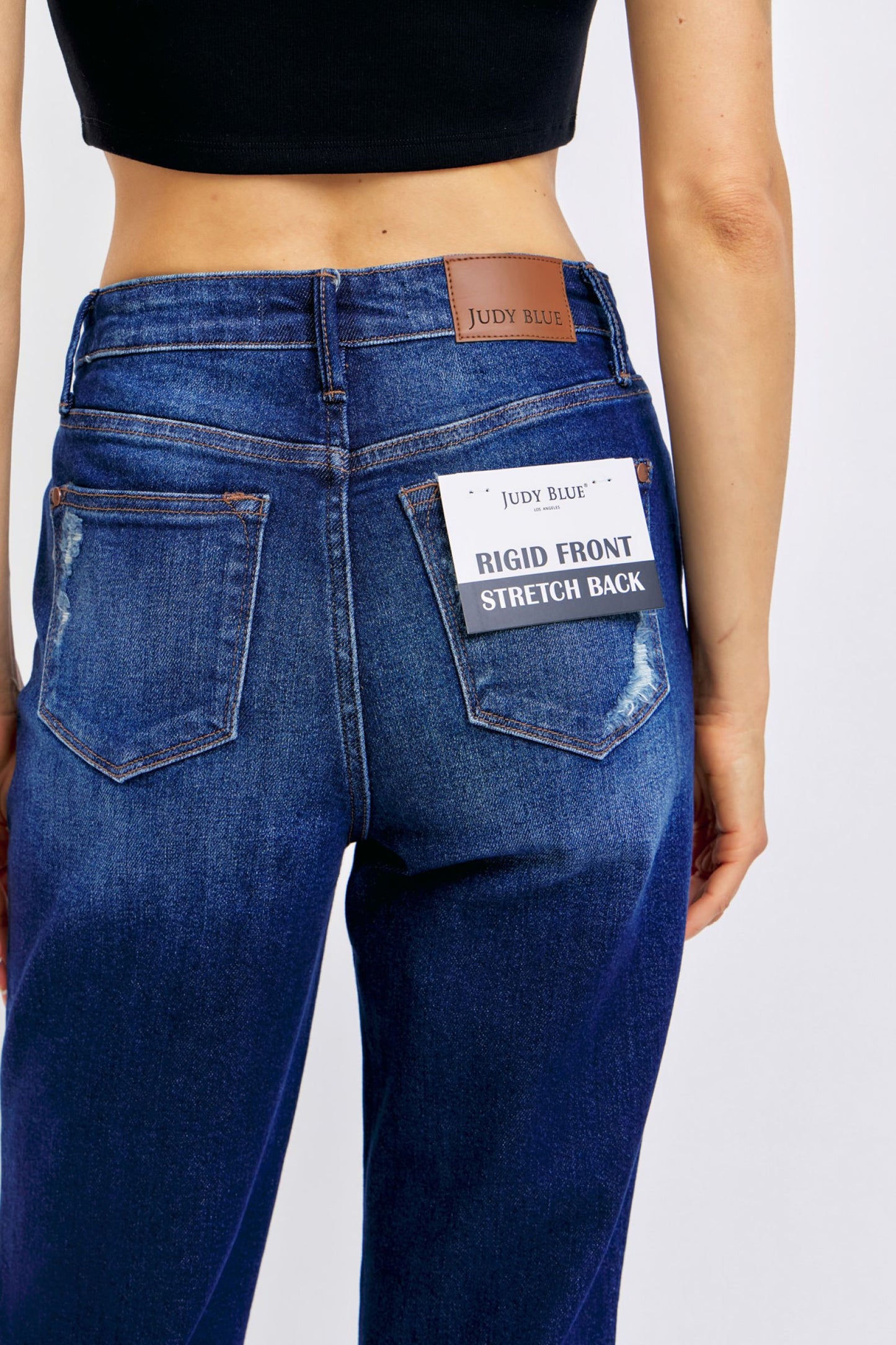 Judy Blue Full Size High Waist Rigid Magic Heavy Destroy Straight Jeans