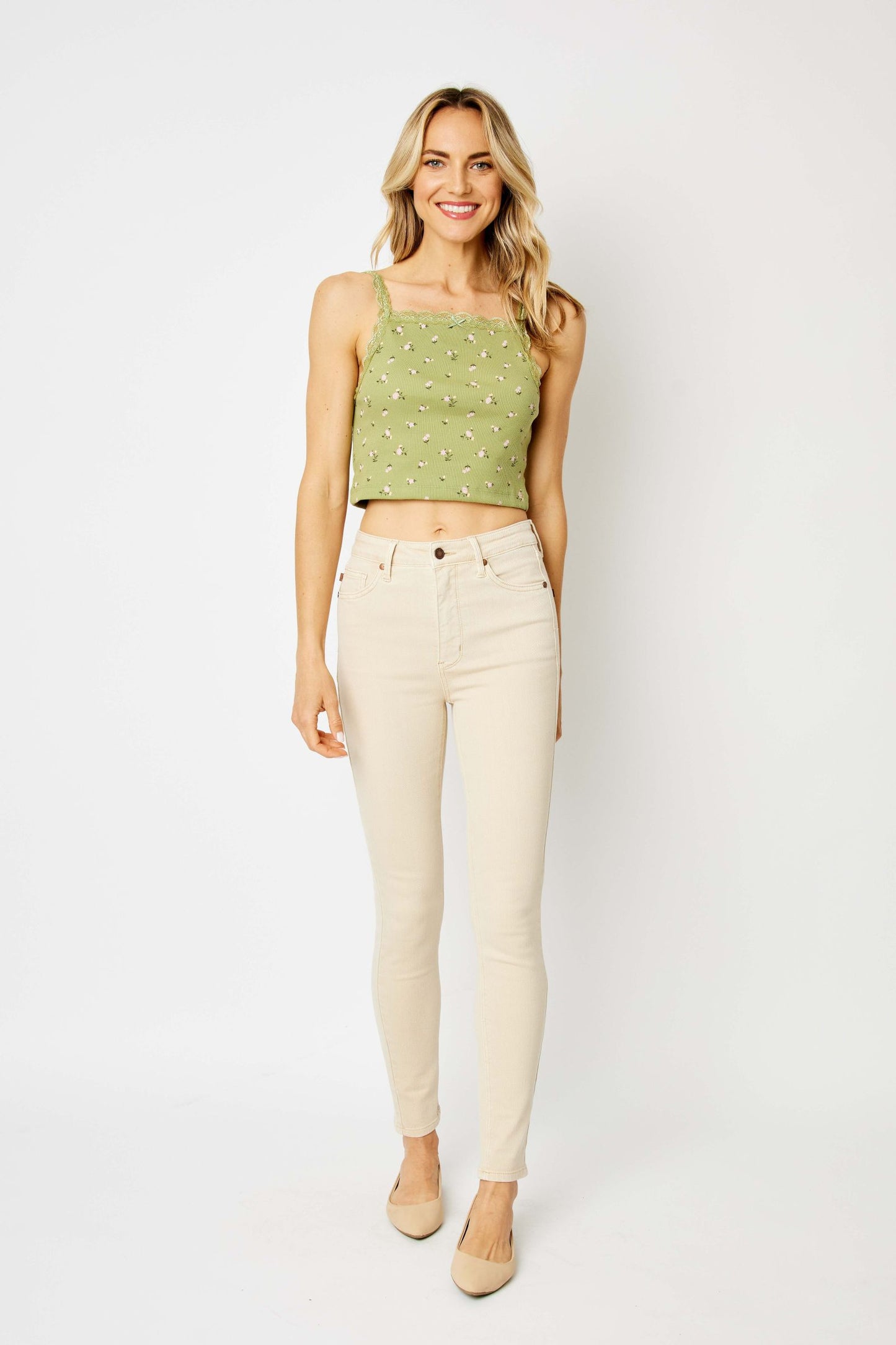 Judy Blue Full Size Garment Dyed Tummy Control Skinny Jeans