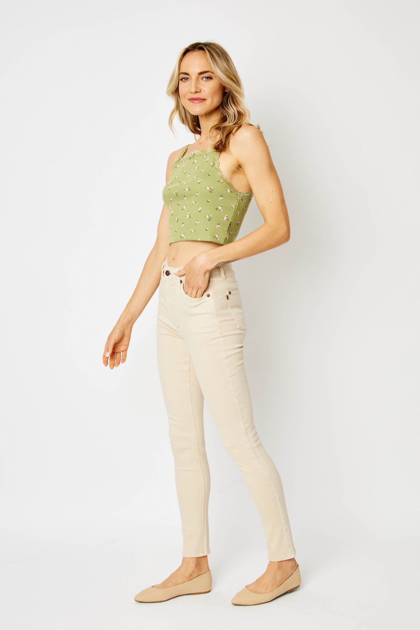Judy Blue Full Size Garment Dyed Tummy Control Skinny Jeans