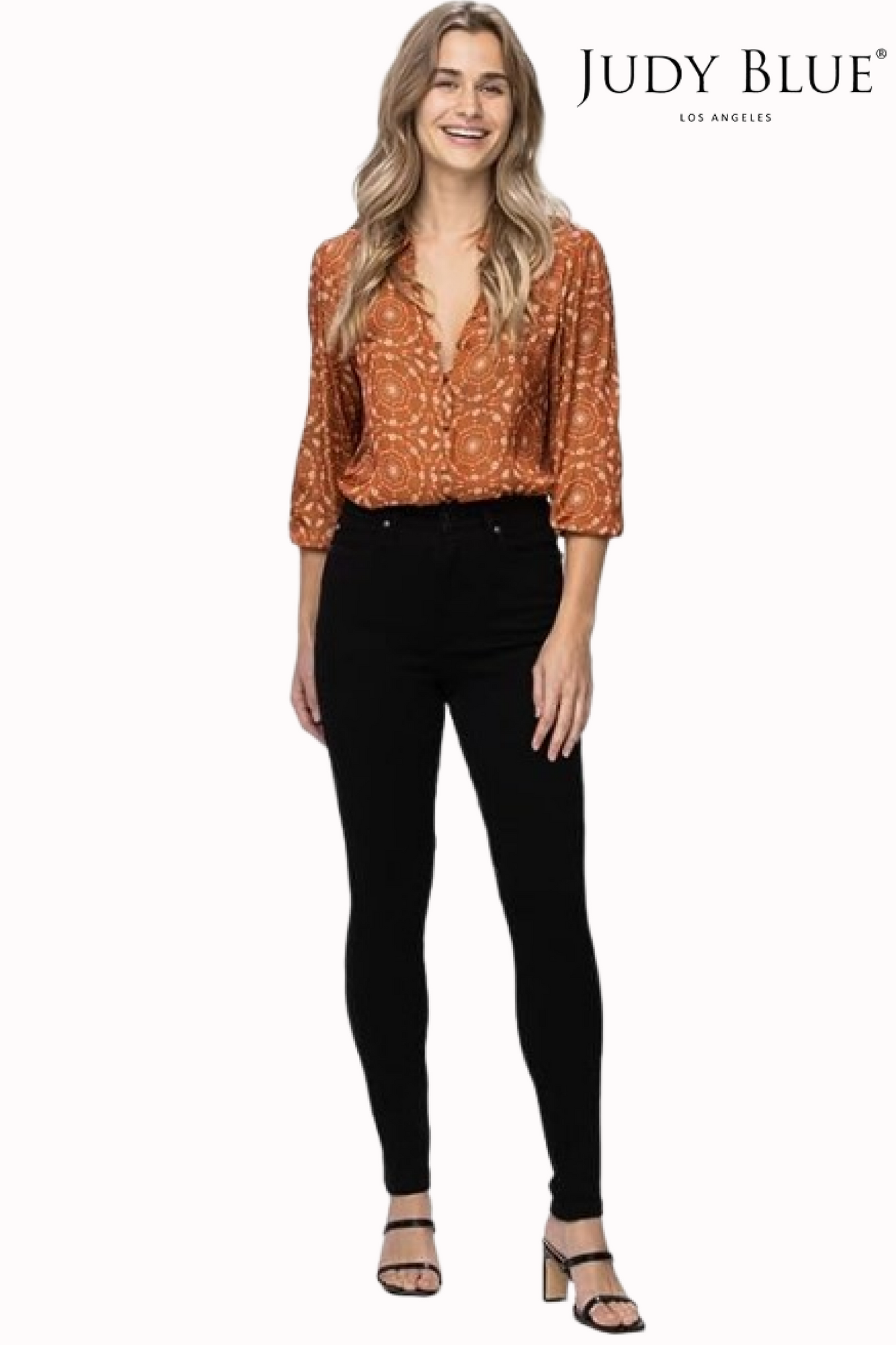 Judy Blue, High Waist Tummy Control Classic Black Skinny Jeans, JB-88757