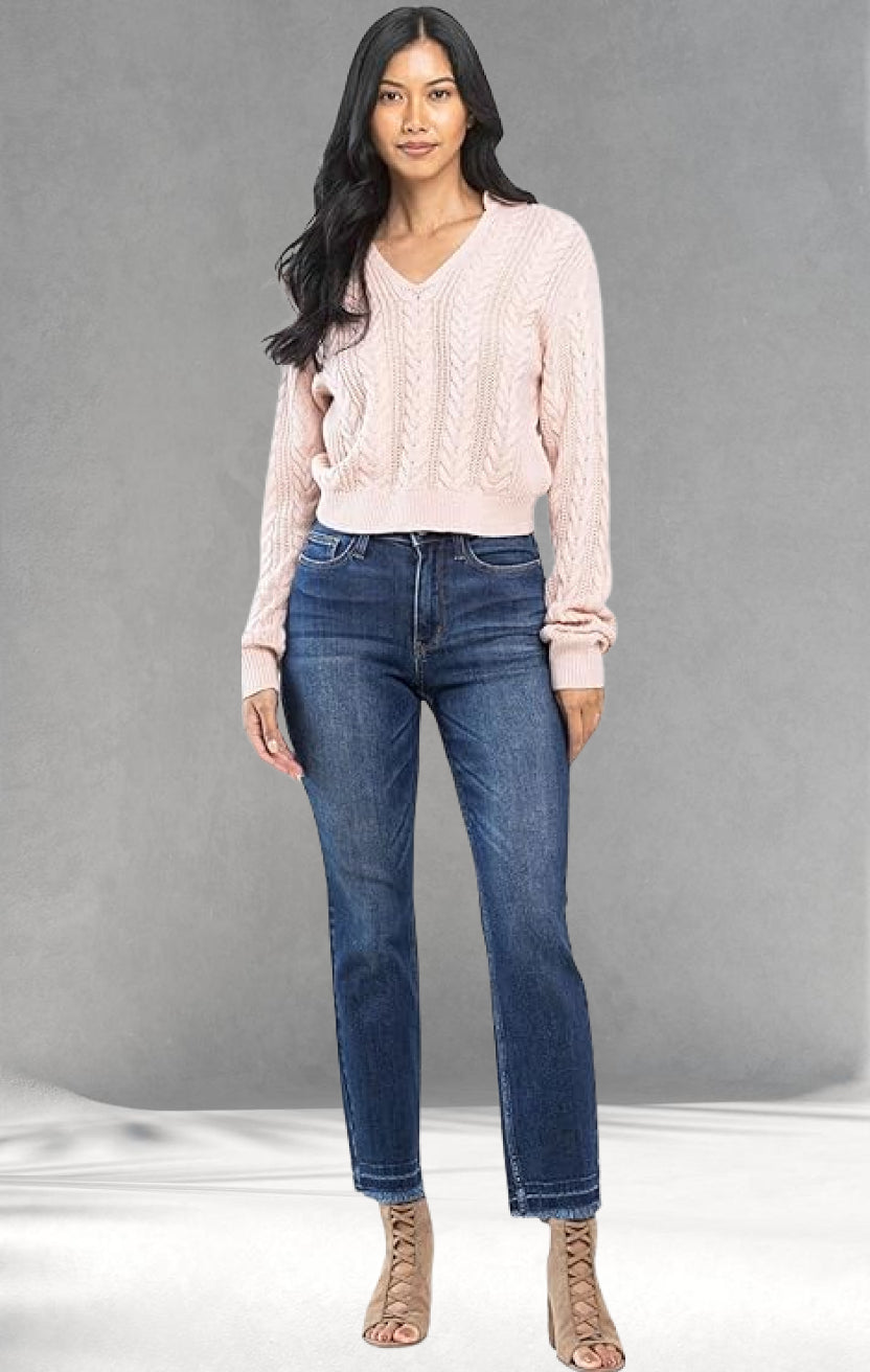 Judy Blue, High-Rise Released Hem Slim Jeans Style 88704