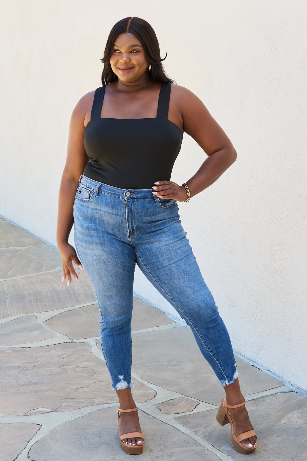 Plus Size, KanCan Mid Rise Destroyed Skinny Jeans Style KC7274M