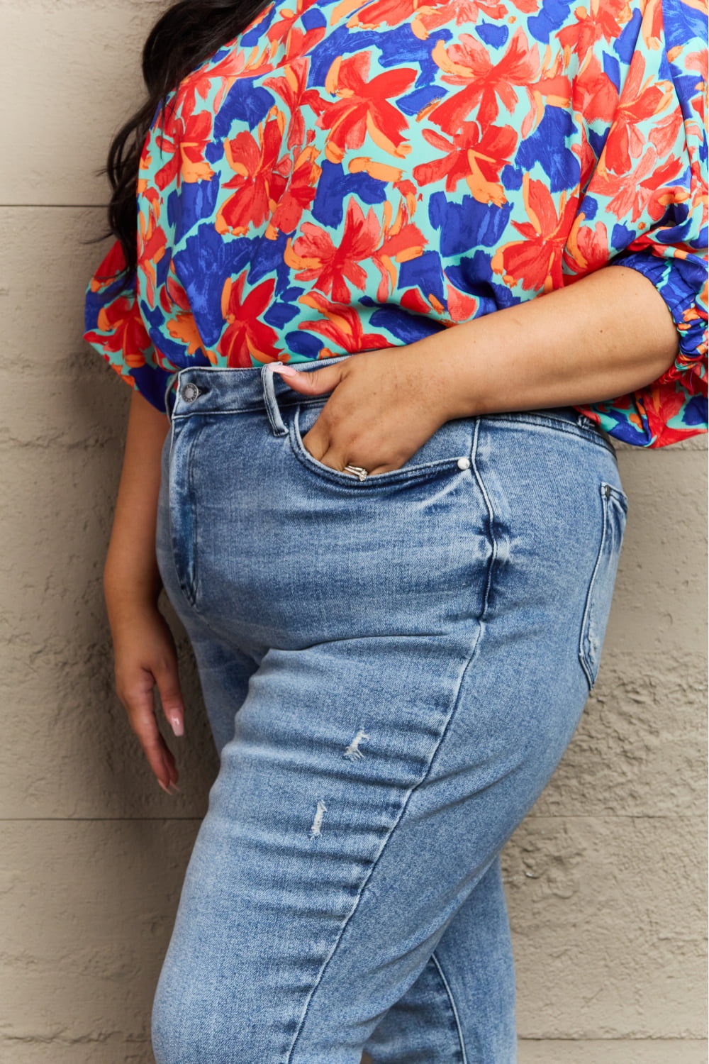 Judy Blue, High Waist Vintage Mild Destroyed Slim Fit Jeans