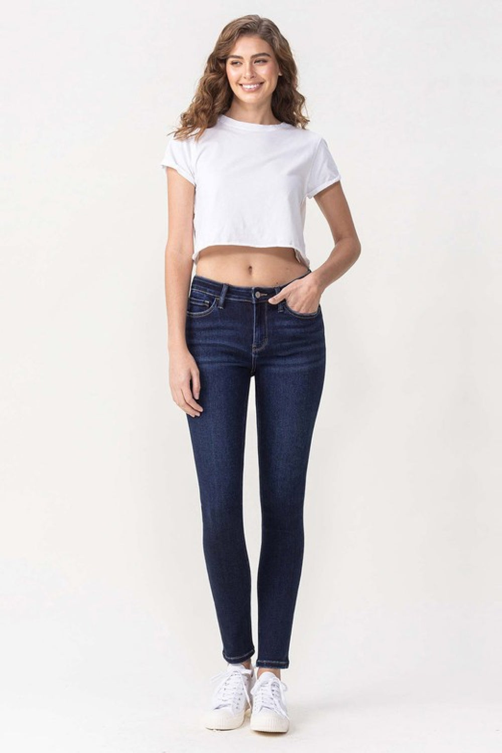 VERVET by Flying Monkey, High Rise Whiskered Ankle Skinny Jeans