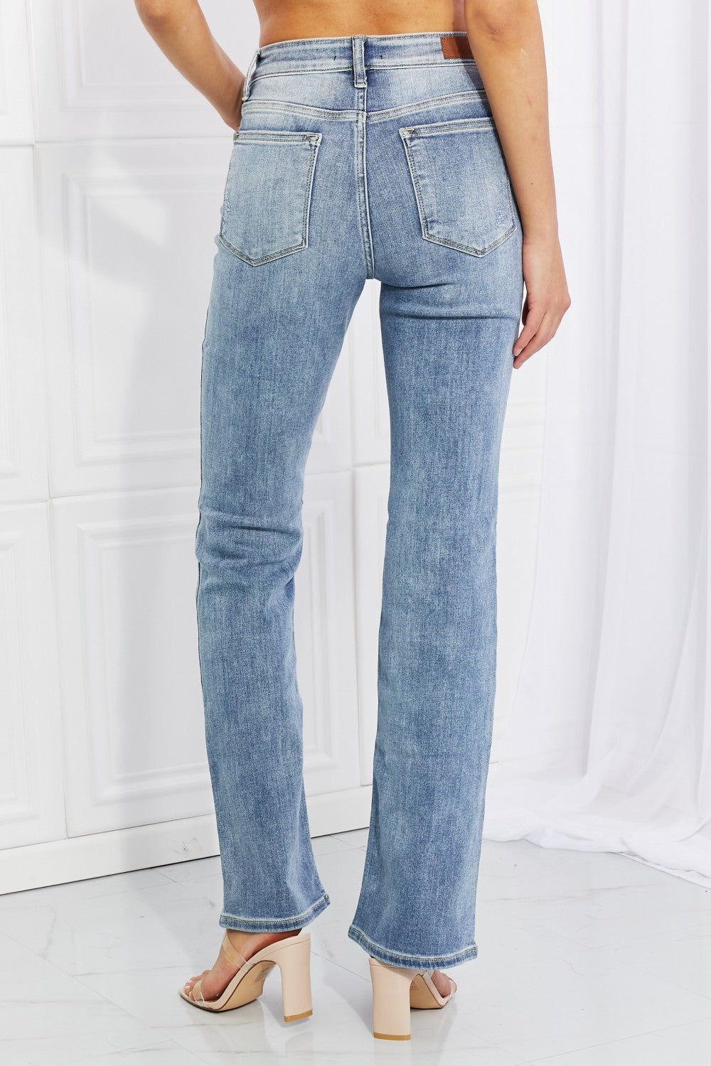 Back View, Judy Blue, Mid-Rise Bootcut Jeans Style 82337
