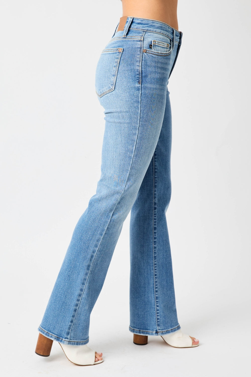 Side View, Judy Blue, Mid Rise Vintage Bootcut Jeans