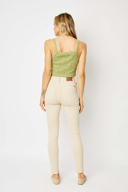 Judy Blue Full Size Garment Dyed Tummy Control Skinny Jeans