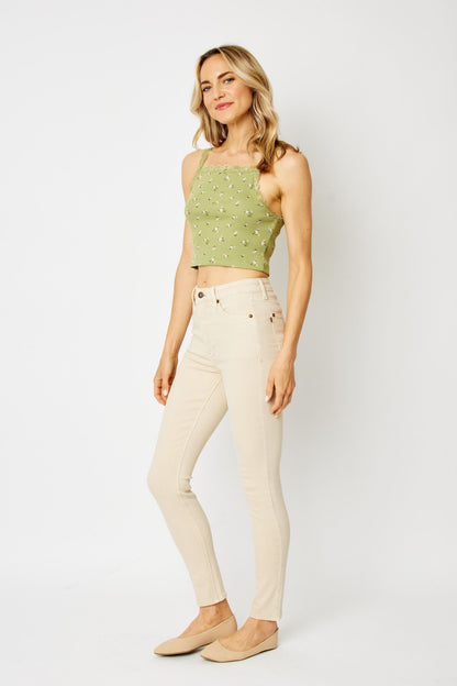 Judy Blue Full Size Garment Dyed Tummy Control Skinny Jeans