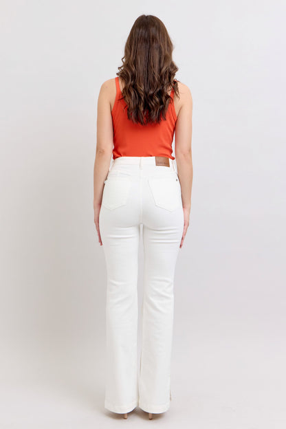 Judy Blue Full Size High Waist Side Slit Slim Bootcut Jeans