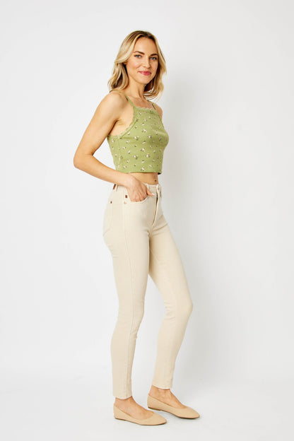 Judy Blue Full Size Garment Dyed Tummy Control Skinny Jeans