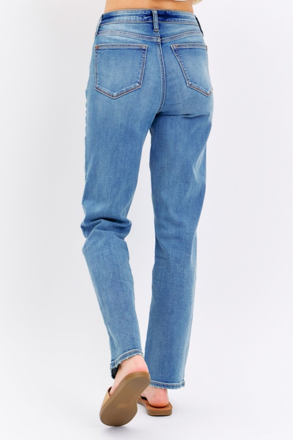 Back View, Judy Blue, High Rise Mom Straight Leg Jeans