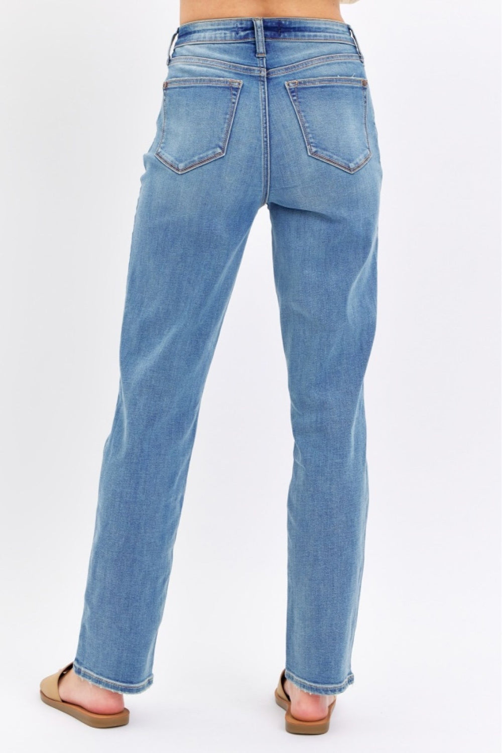 Back View, Judy Blue, High Rise Mom Straight Leg Jeans