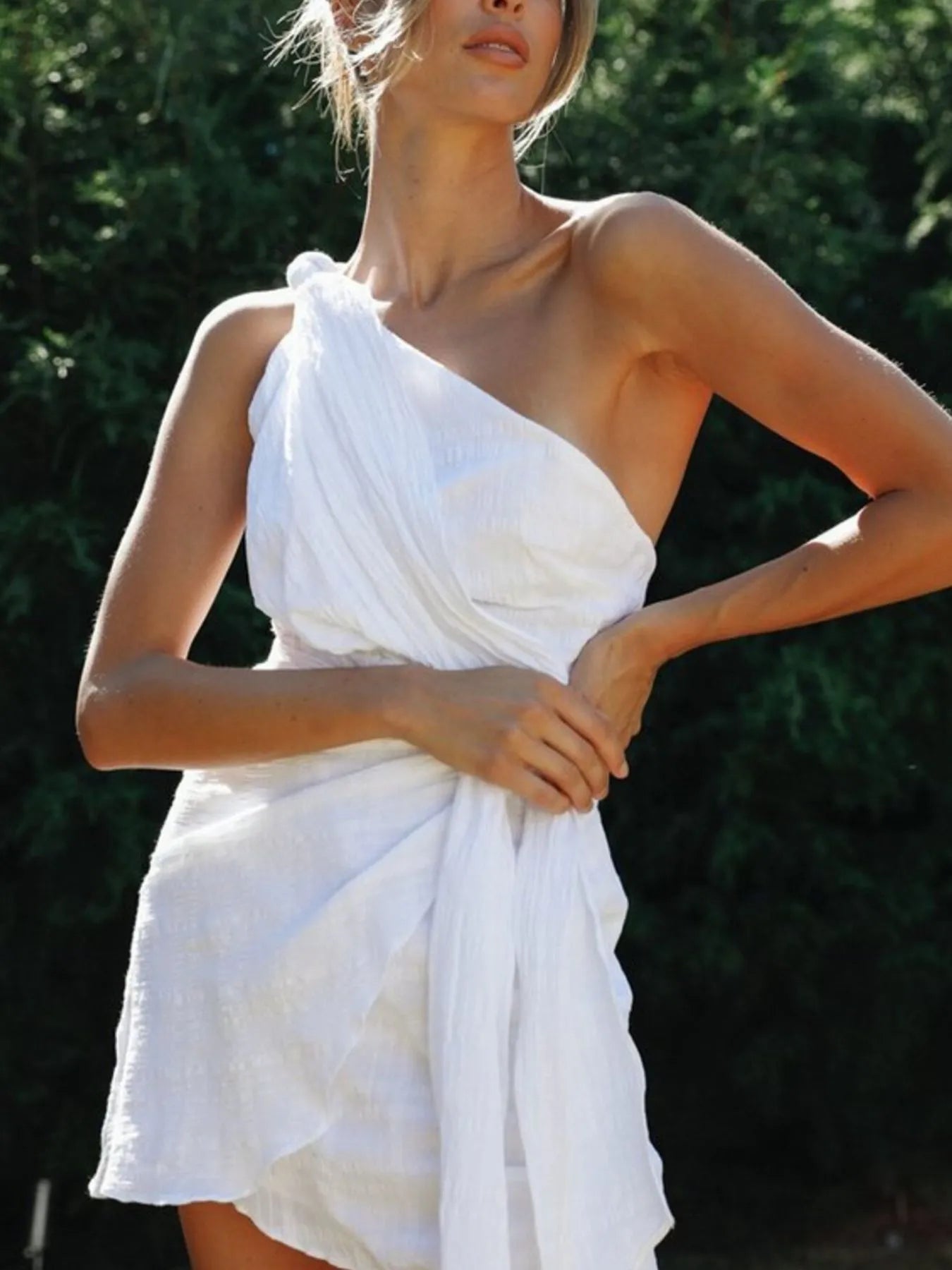 Ruched One-Shoulder Mini Dress Ruched One-Shoulder Mini Dress