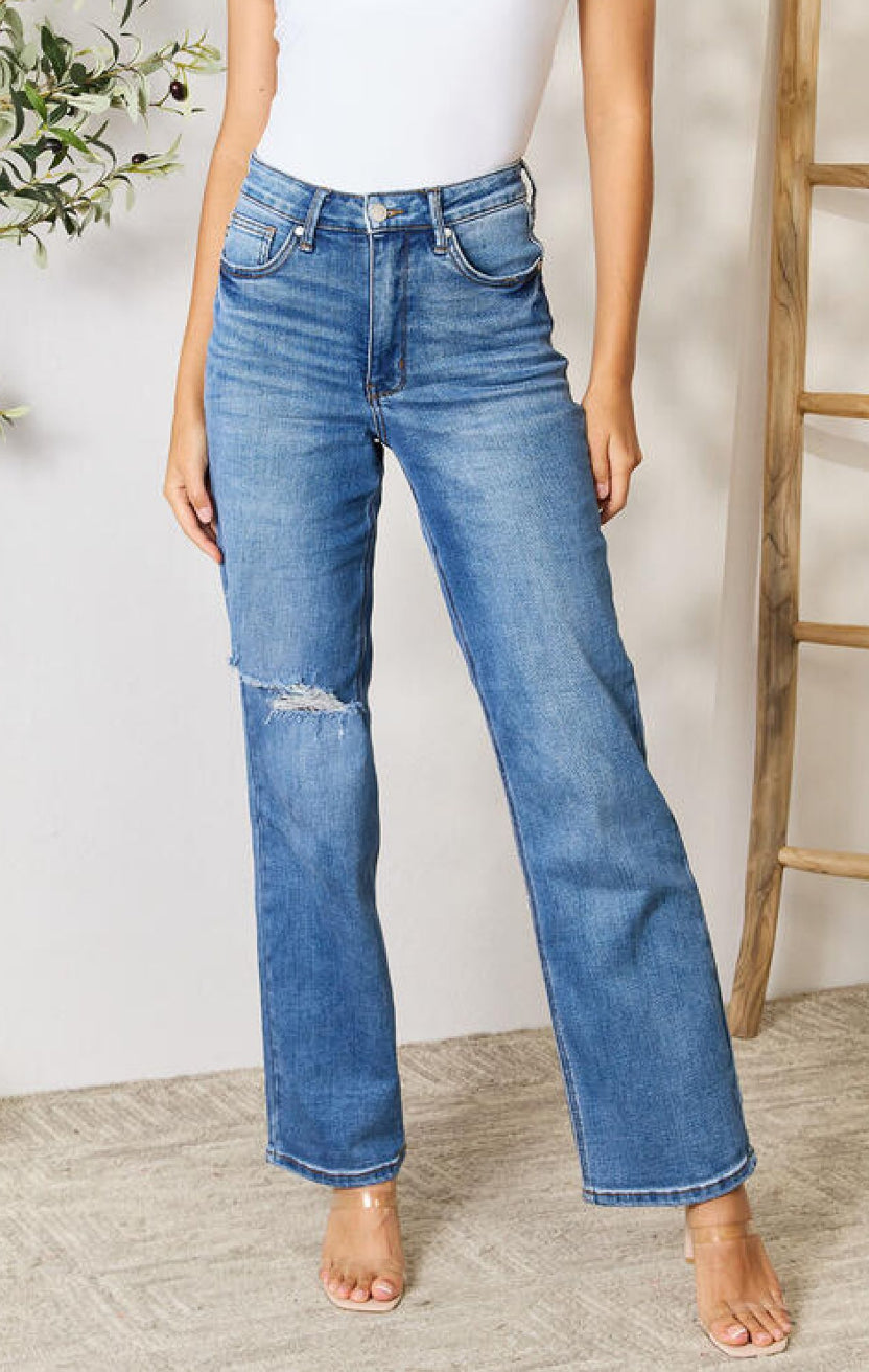 Judy Blue, 90's High Waist Tummy Control Straight Jeans Style 88661