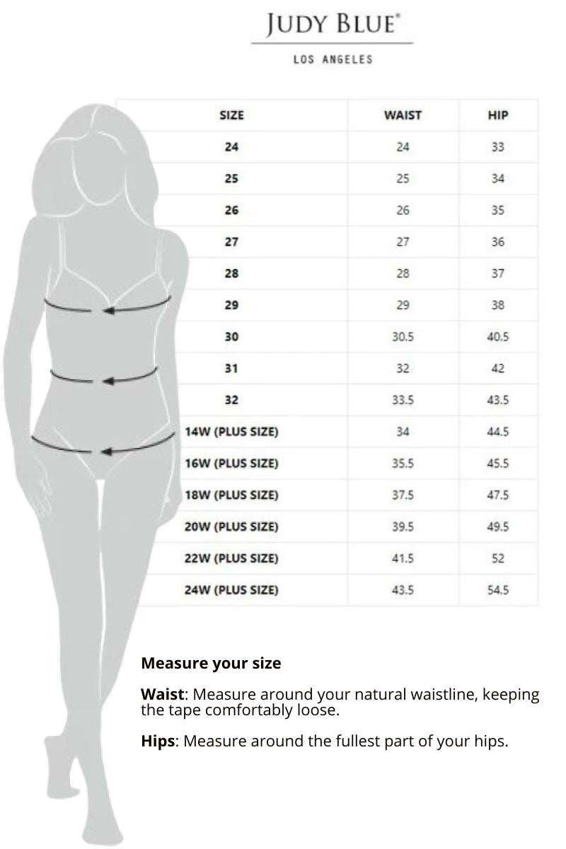 Judy Blue SIze Chart