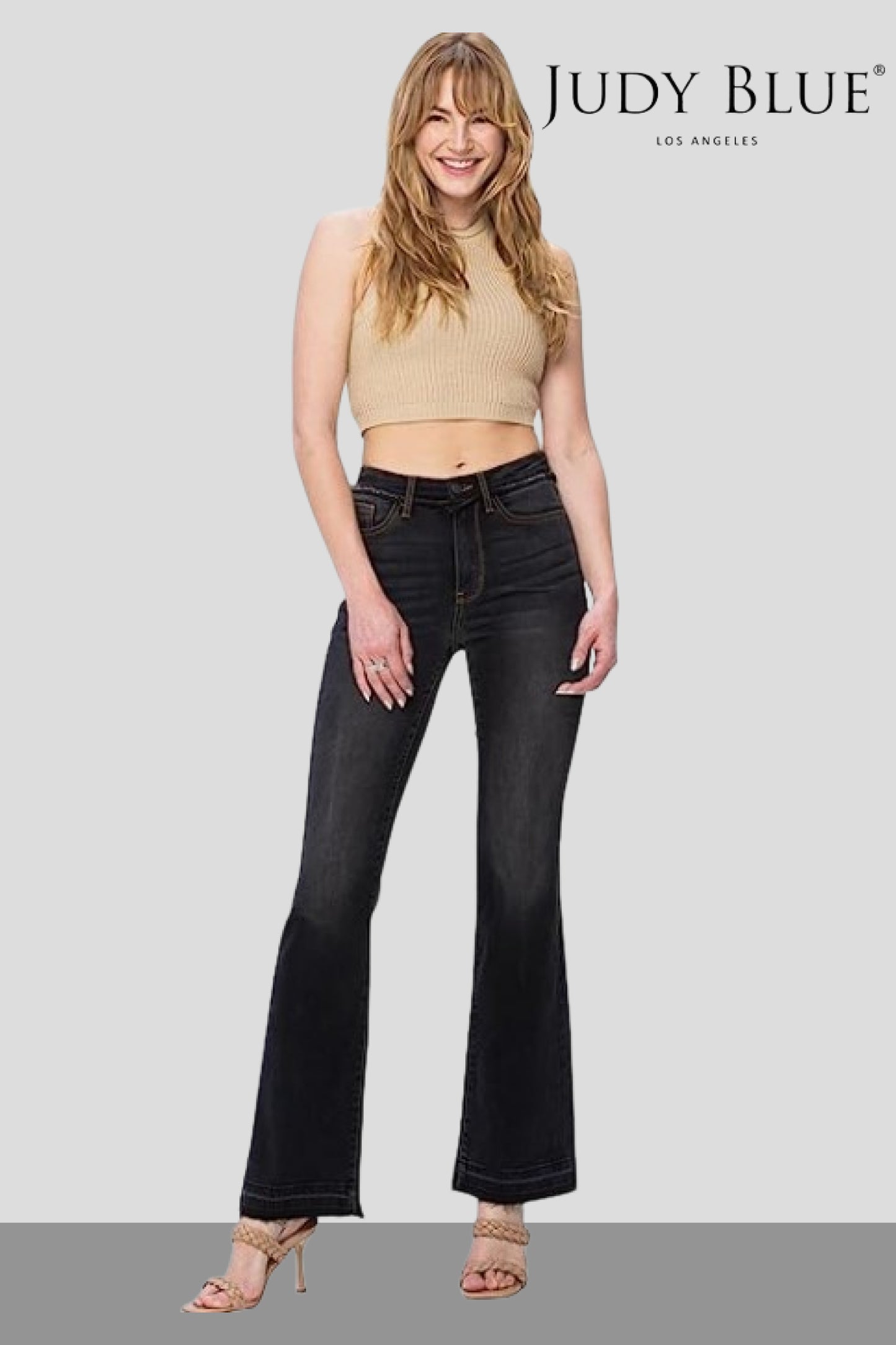 Judy Blue, High-Waist Release Hem Slim Bootcut Jeans Style 82535