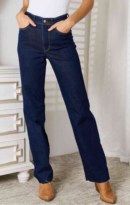 Judy Blue, High Waist Vintage & Back Darts Detail Straight Leg Jeans Style 82512