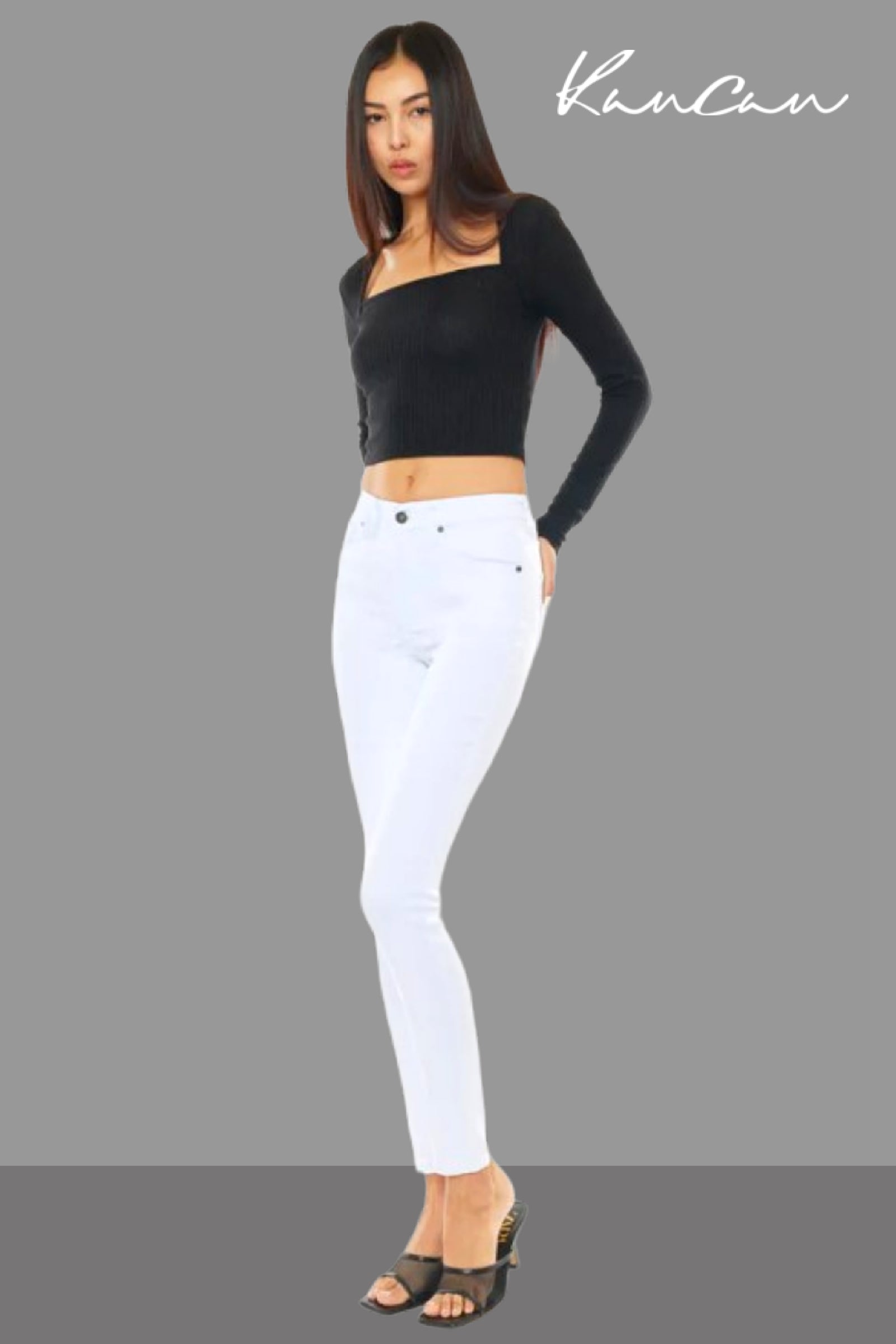 Side View, KanCan High Rise Skinny Jeans Style KC11253WT