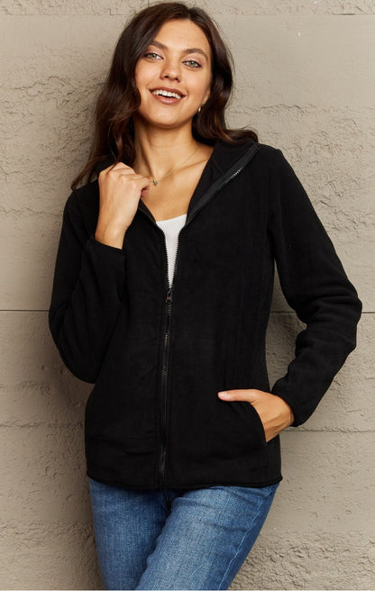 Ninexis, Collared Neck Zip-Up Jacket with Pocket