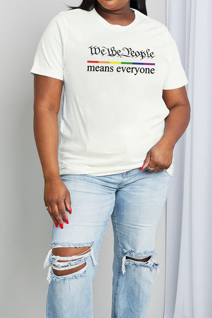 Plus Size, Simply Love, Full Size MEANS EVERYONE Graphic Cotton Tee