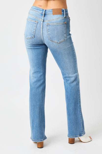 Back View, Judy Blue, Mid Rise Vintage Bootcut Jeans