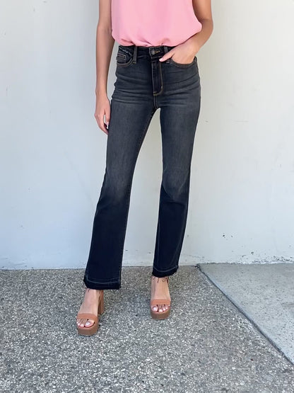 Video, Judy Blue, High-Waist Release Hem Slim Bootcut Jeans Style 82535
