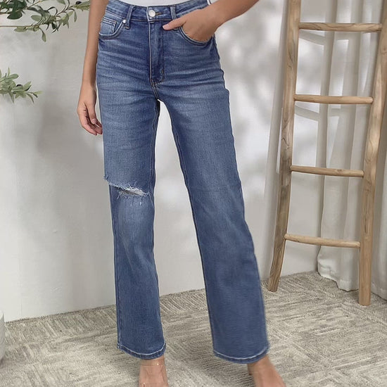 Video, Judy Blue, 90's High Waist Tummy Control Straight Jeans Style 88661