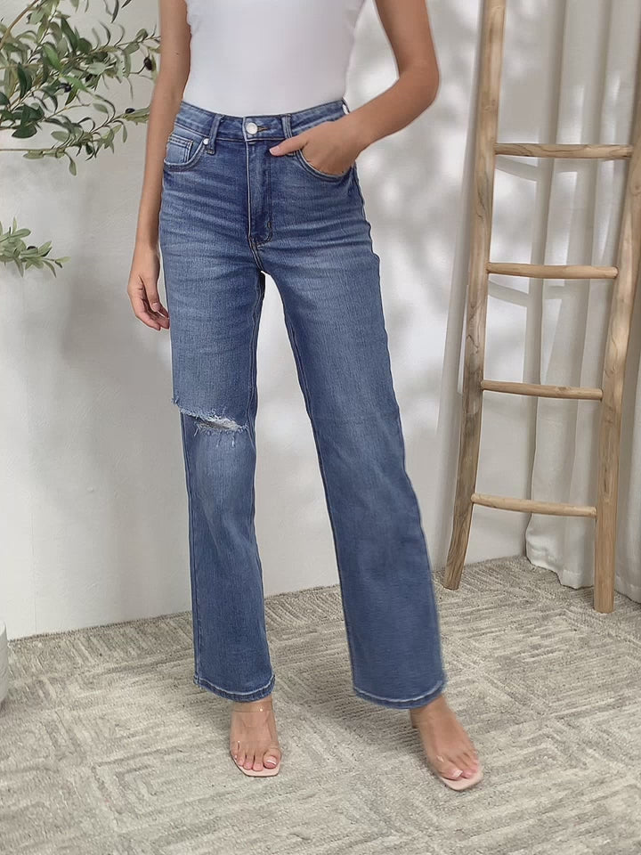 Video, Judy Blue, 90's High Waist Tummy Control Straight Jeans Style 88661