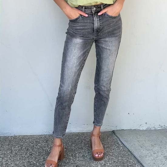 Video, Judy Blue, High Waist Stone Wash Slim Fit Jeans Style 88744