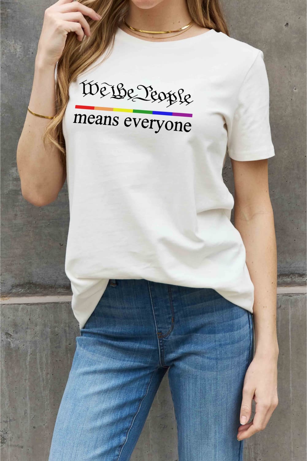 Simply Love, Full Size MEANS EVERYONE Graphic Cotton Tee