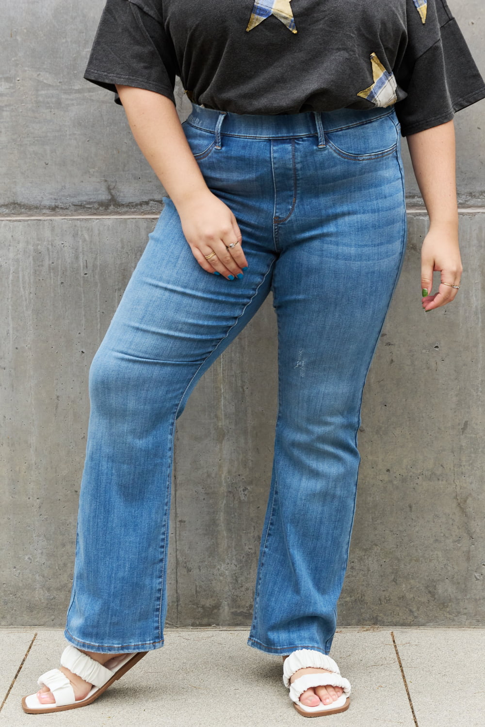 Plus Size, Judy Blue, High Waist Slim Bootcut Easy Pull On Jeans Style 88520