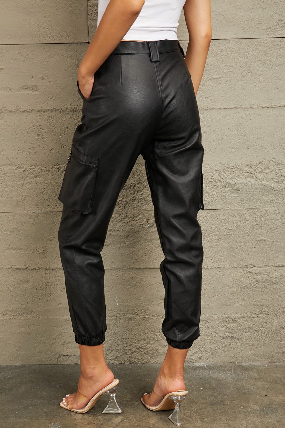 Back View, KanCan, PU Faux Leather Pants