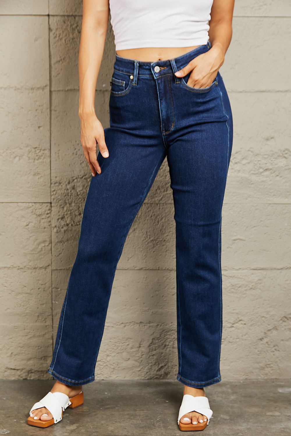 Judy Blue, High Waist Tummy Control Classic Straight Denim Jeans, 88575