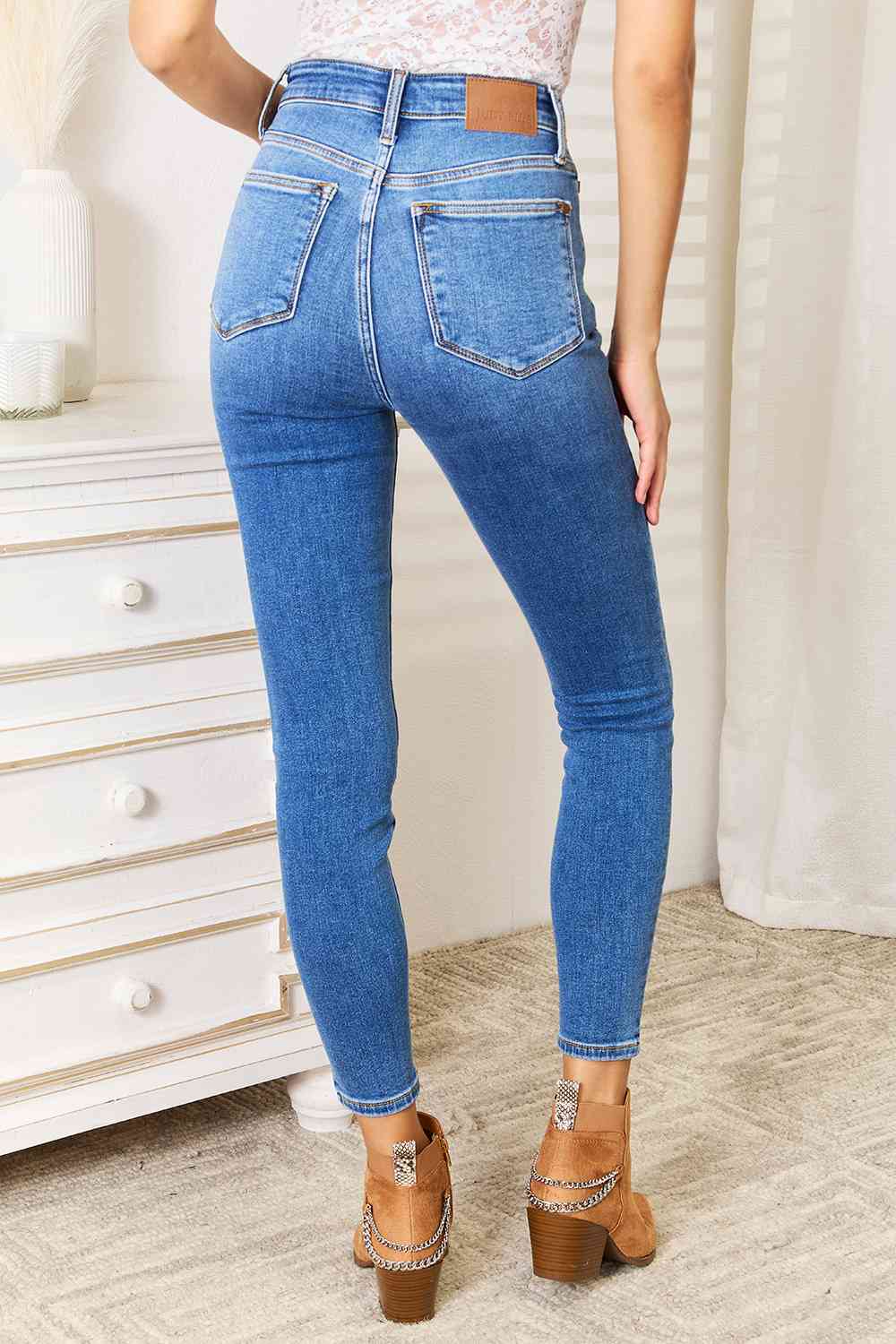 Back View, Judy Blue High Waist Classic Thermal Skinny style 82349