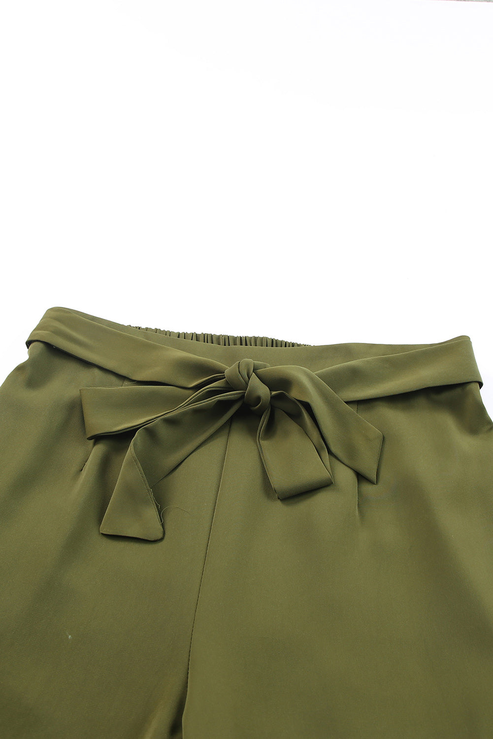 Close-Up, Tie Front High Waist Cargo Joggers In Green
