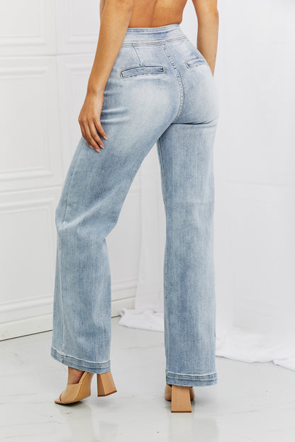 Back View, RISEN Los Angeles, Wide Flare Jeans