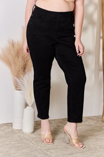 Plus Size, Judy Blue, Rhinestone Embellishment Slim Jeans Style 88809