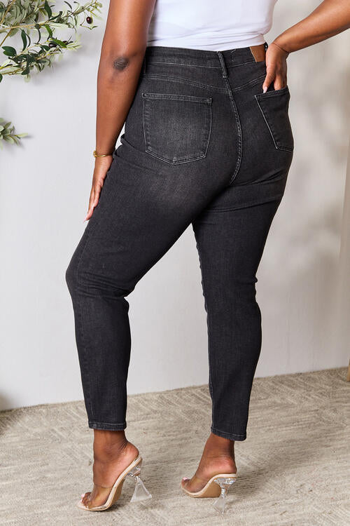 Judy Blue, High Waist Tummy Control Black Wash Skinny Jeans