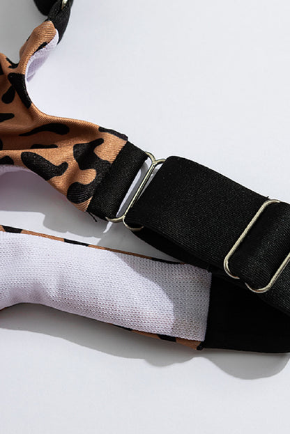 Close-Up, Leopard Printed Sports Bra and Leggings Set
