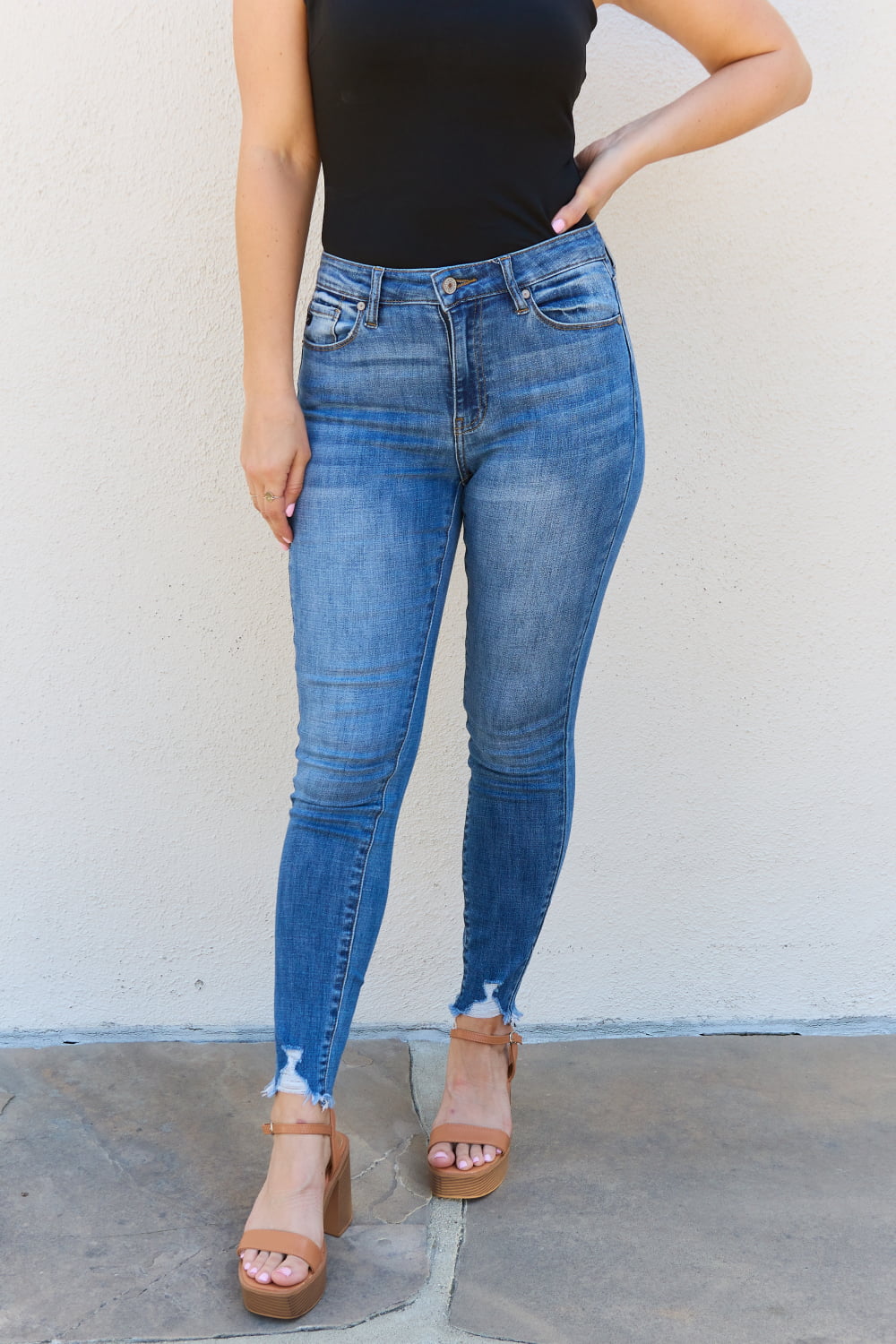 KanCan Mid Rise Destroyed Skinny Jeans Style KC7274M