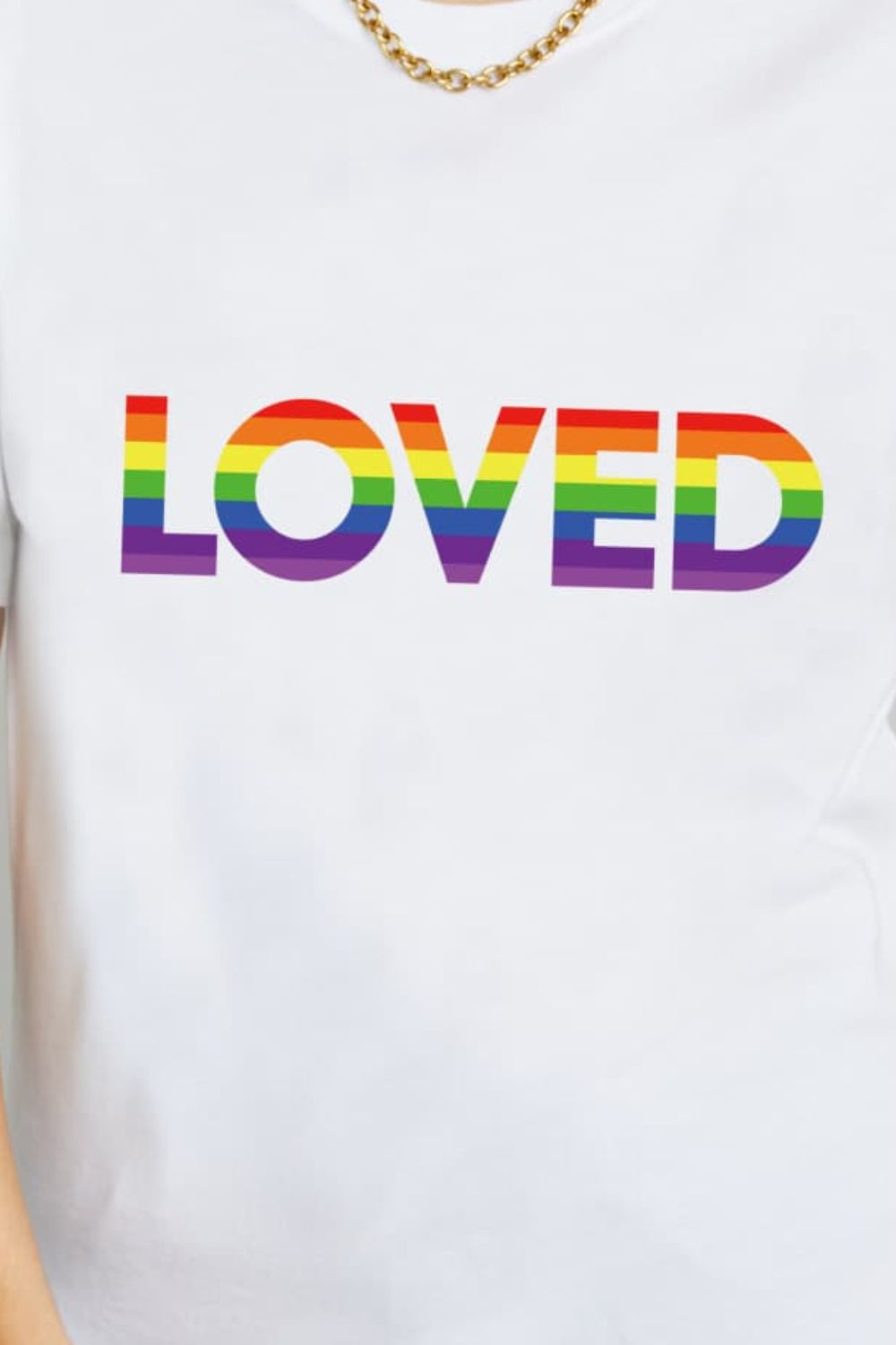 Close-Up, Simply Love, LOVED Graphic Cotton T-Shirt In White