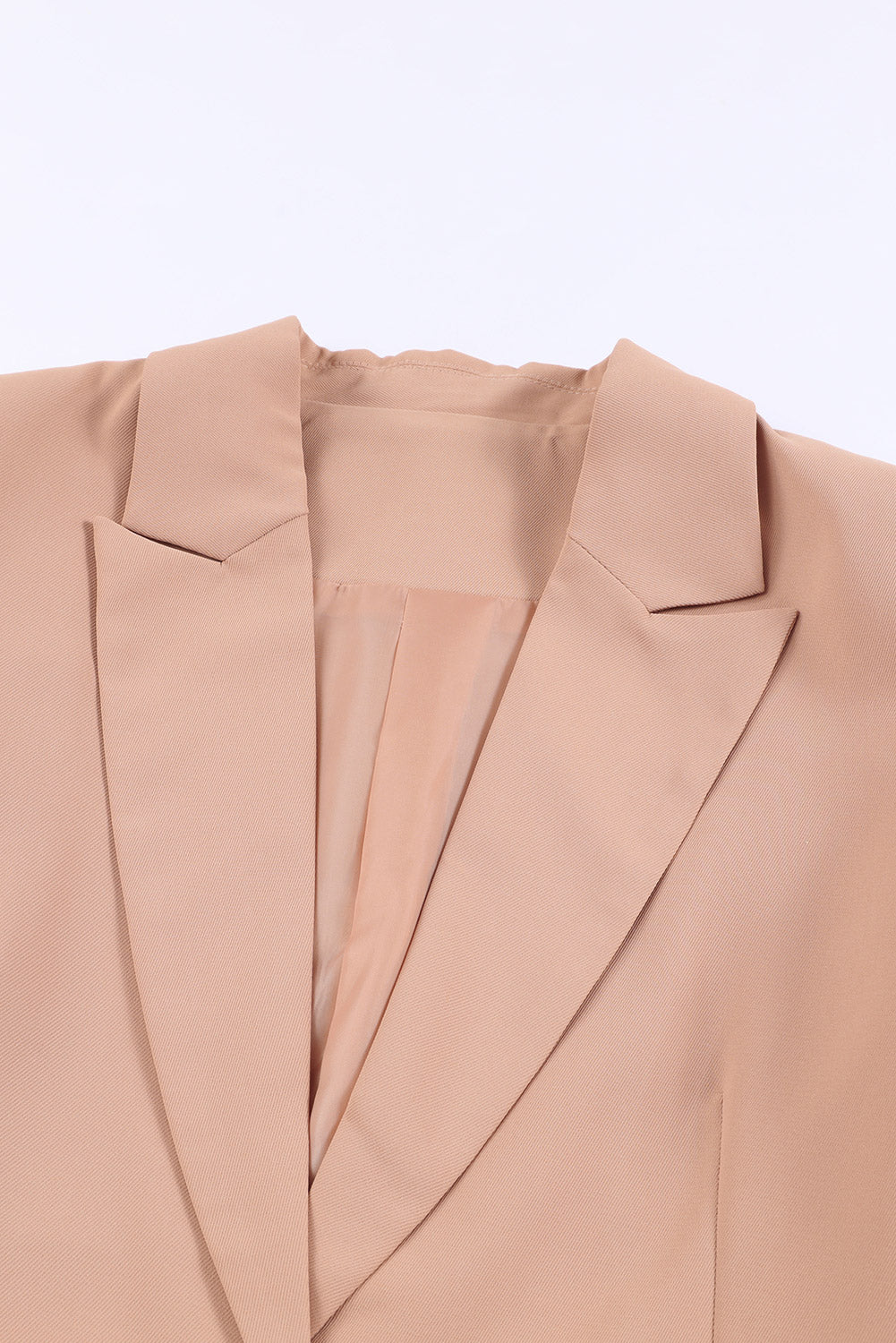 Close-up, One-Button Flap Pocket Blazer In Peach