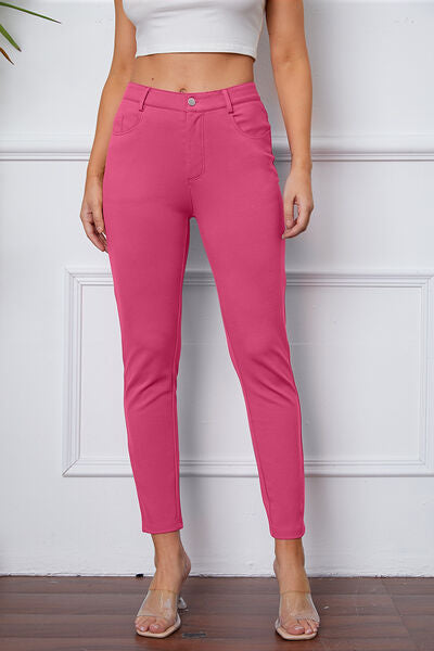 Basic Bae Fashion, Stretchy Stitch Pants In Fuchsia Pink