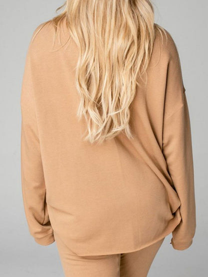 Back View, Distressed Sweatshirt and Joggers Set In Tan