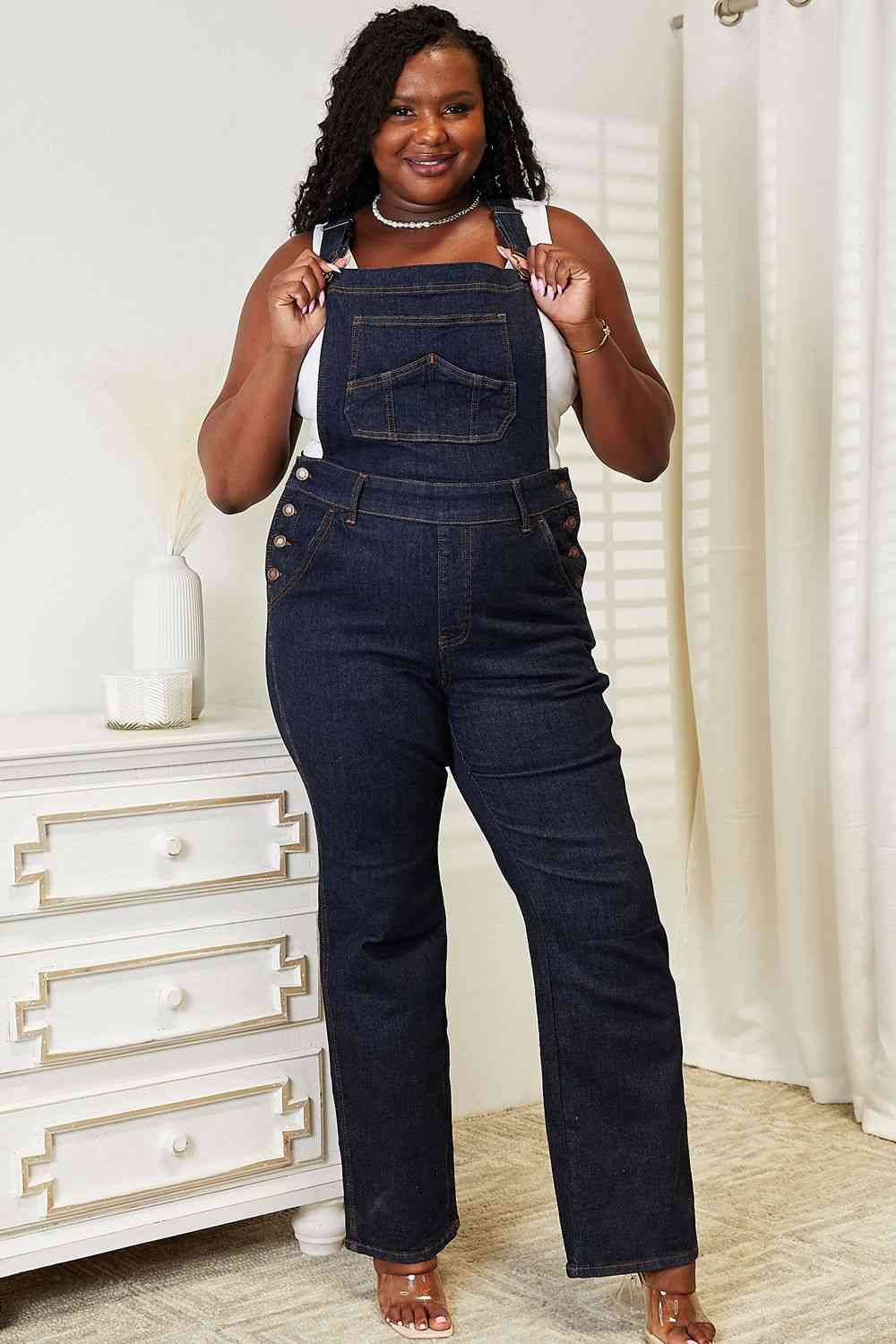 Plus Size, Judy Blue, High Waist Classic Overall Wide Leg Jeans Style 88630