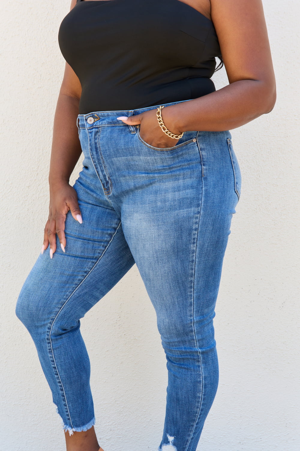 Close-Up, Plus Size, KanCan Mid Rise Destroyed Skinny Jeans Style KC7274M