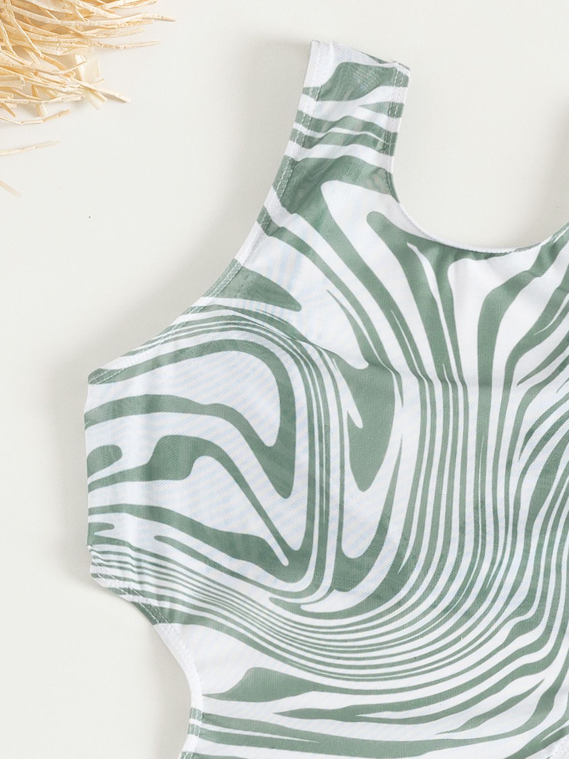 Close-Up, Abstract Print Tie Back Three-Piece Bikini Set