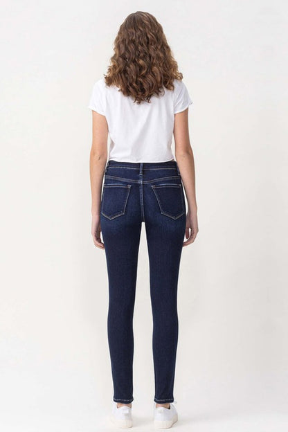 Back View, VERVET by Flying Monkey, High Rise Whiskered Ankle Skinny Jeans